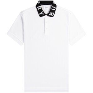 Burberry Men’s Ryland Collar Logo Polo Shirt White S 8067537